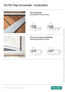 Bundstykker til terrassedøre (vinduesprofil)